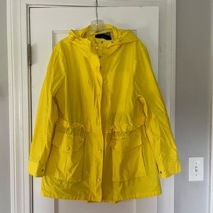 J Crew Yellow Rain Jacket, Medium
